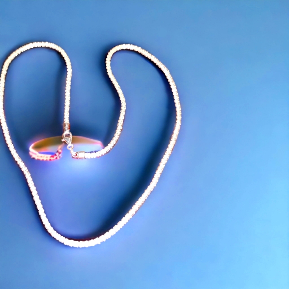 High Quality Solid Sterling Silver Thick Necklace… - image 1